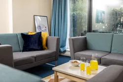 Shared kitchen and living space in Newport Student Village accommodation.