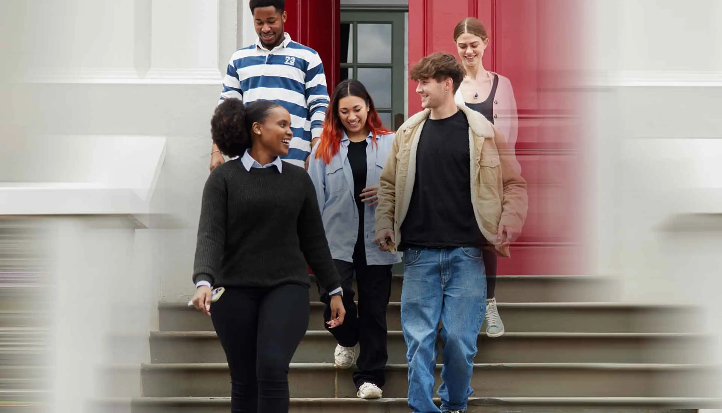 Student walking through Treforest Campus
