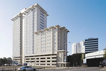 An image of the Cardiff accommodation building from outside.