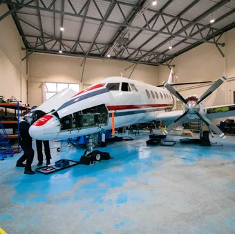 The aircraft hangar on pontypridd campus