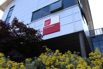 Exterior close up shot of the Aneurin Bevan building.