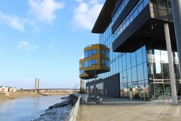 Newport Campus exterior shot on a summer's day.