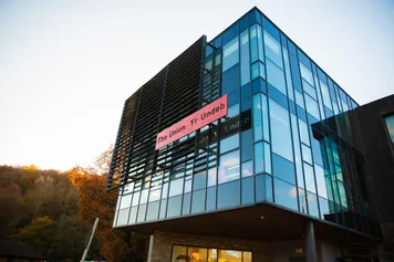A view of the Students' Union building front at Treforest.