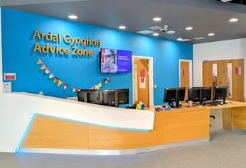 Cardiff Library Advice Zone desk