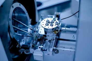 A close-up of a Scanning Electron Microscope