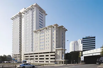 An image of the Cardiff accommodation building from outside.