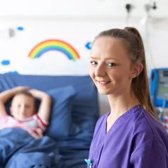 A student nurse on placement at a children's hospital ward.