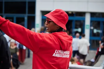 A student ambassador helping out on an open day