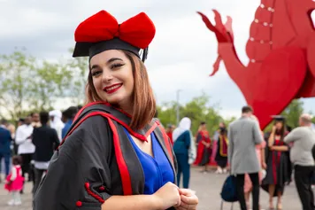 Student at graduation at the ICC Wales