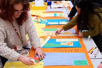 Art students taking part in a workshop