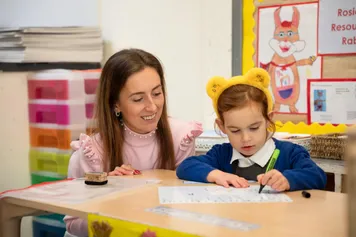 Amber Larking, Early Years Education and Pratice student, on placement with reception class at Somerton Primary, Newport.