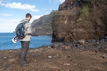A student undertaking fieldwork experience in the Azores.
