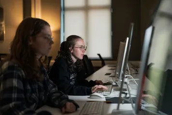 Visual Effects students working at computers
