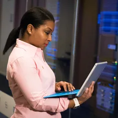 Business person working on laptop