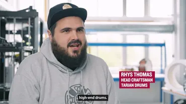 Rhys Thomas, Tarian Drums, talking to camera