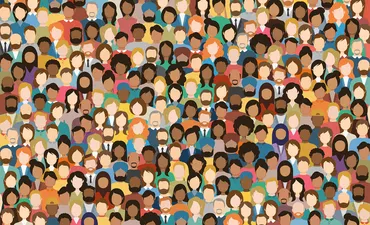 A large crowd, representing a diverse group of people