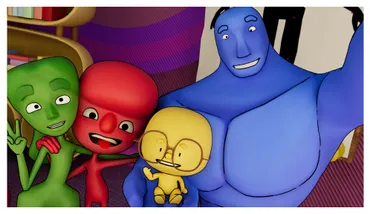 Animated colourful cartoon characters