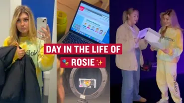 A collage of photos showing what student, Rosie, gets up to in a day as a university student.