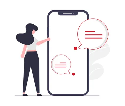illustration of person with a phone