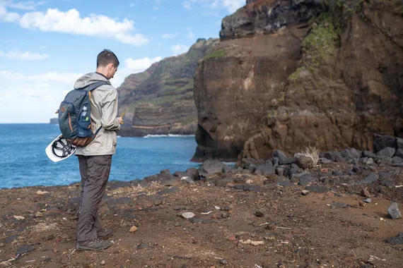 A student undertaking fieldwork experience in the Azores.