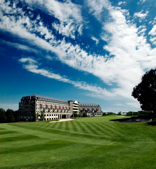 Outdoor landscape shot of Celtic Manor Resort, based in Newport.