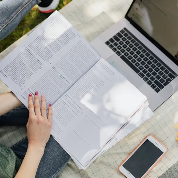 Girl working on laptop