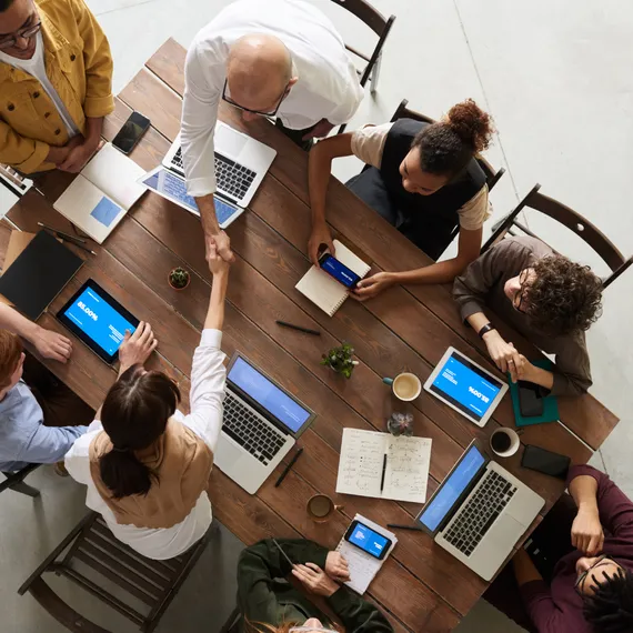 Business people around a table