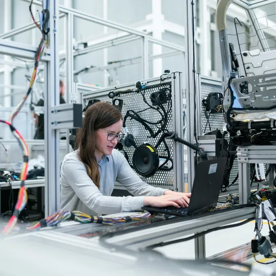Woman working in tech