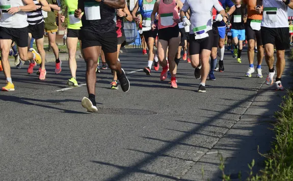 Marathon Runners Legs at the Admiral - Newport 2024 Marathon