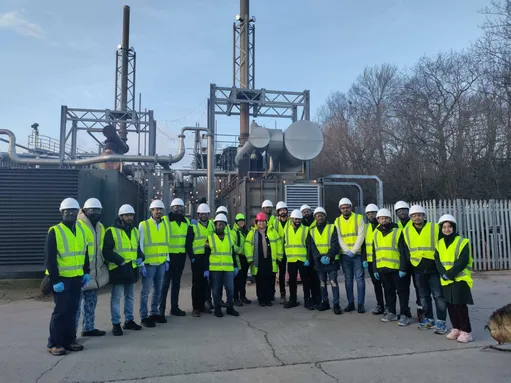Students visiting one of the industrial plants