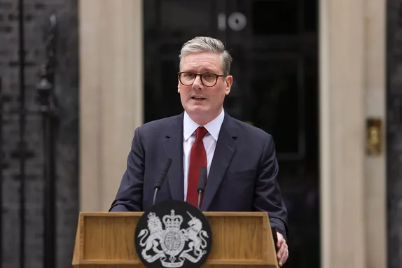 Prime Minister Sir Keir Starmer outside Number 10