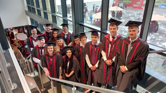 The first cohort of digital degree apprentices to graduate from USW