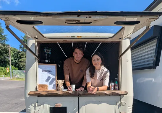 Business graduate Alicia Smith (right) with her partner Mathew Hunt
