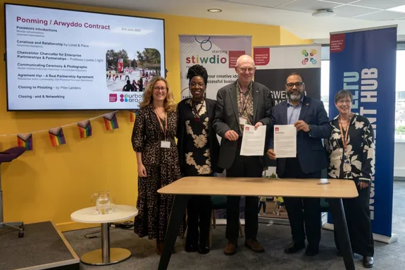 Louise, Loren, Peter, Osama and Emma at the partnership signing event.