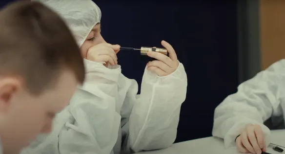 Researchers in PPE doing research in a lab.
