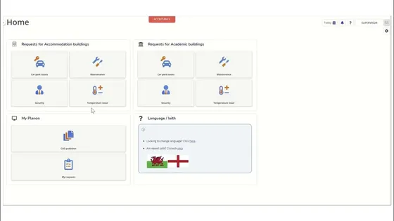 screenshot of the helpdesk app