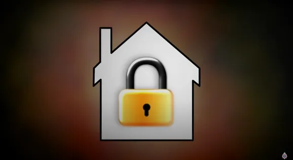 illustration of a house with a padlock