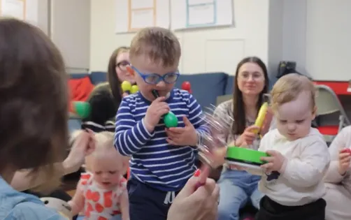 Children playing musical instruments