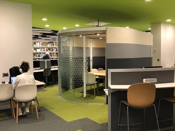 shared working space in cardiff campus library