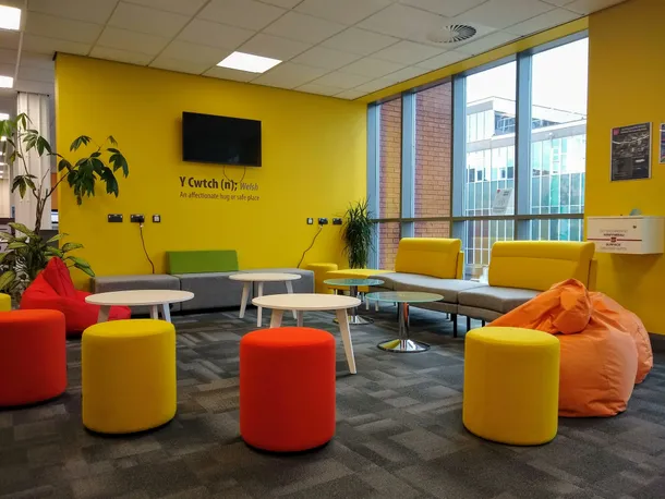 relaxed seating area in treforest library