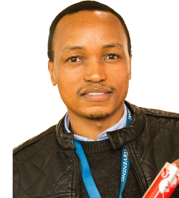 A cutout of MSc Project Management student Mabedi Letsholo looking at the camera