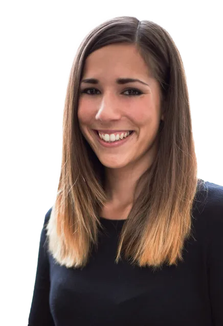A cutout of MSc Public Relations student Gudrun Bartl smiling at the camera