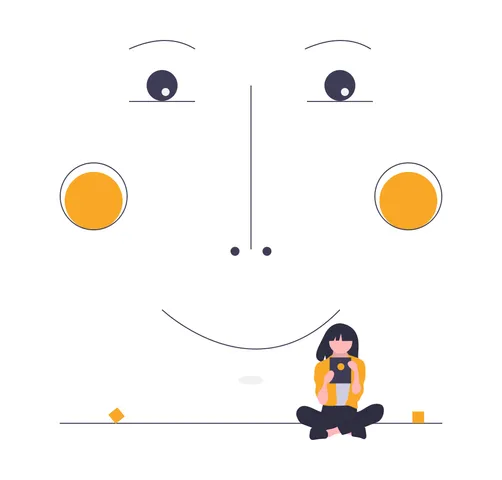 illustration of a person sat using a phone