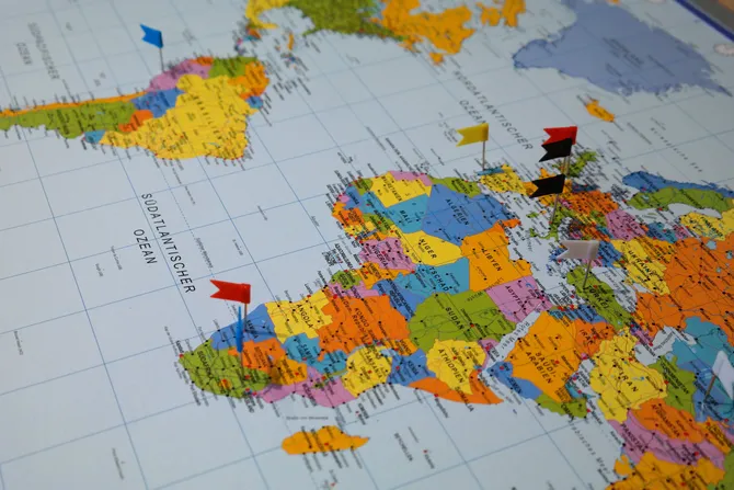 A close up of a printed map.