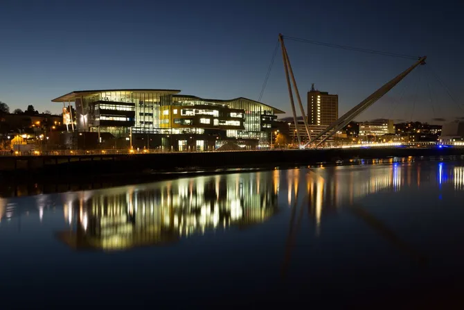 Newport Campus at night in 2011