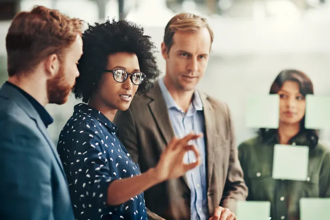 Business people talking