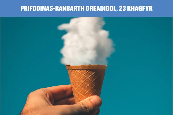 Ice-cream cone with a cloud