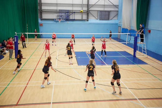 A BUCS womens volleyball competition taking place at the USW Sports Park.