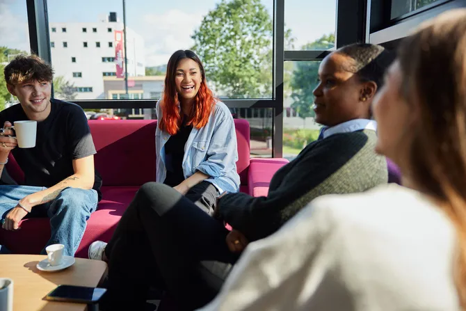 Students sitting in Students Union