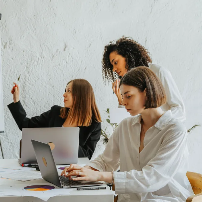 Women working in office